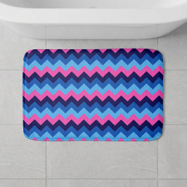 Banheiro Tapete de Banho Pequeno com Padrão Chevron Rosa Az