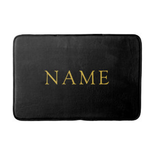 Banheiro Tapete de Banho Preto Personalizado com Nome