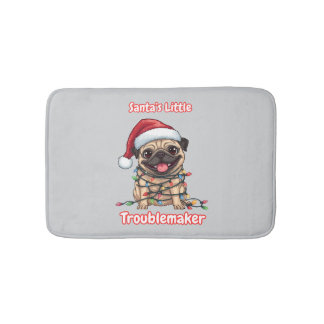 Banheiro Tapete de Banho Pug Pequeno Encrenqueiro do Papai 