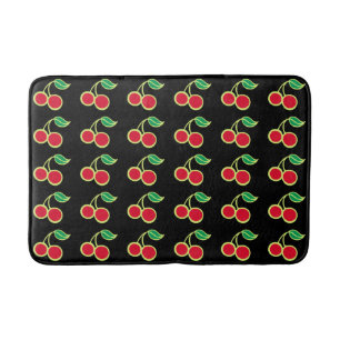 Banheiro Tapete de Banho Retro Rockabilly Cereja Vermelha