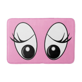 Banheiro Tapete de Banho Rosa com Olhos Curiosos