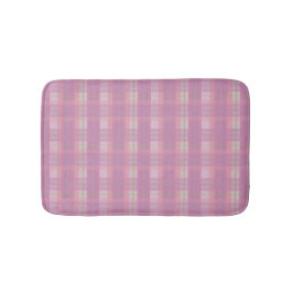 Banheiro Tapete de Banho Xadrez Rosa Moderno