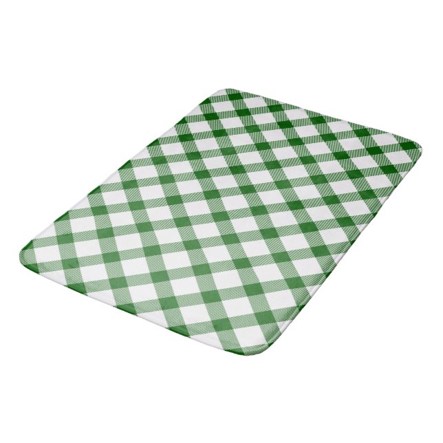 Banheiro Tapete de banho xadrez verde (Angulado)