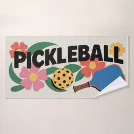 Banho Pickleball Paddle E Toalha De Esportes Florais De