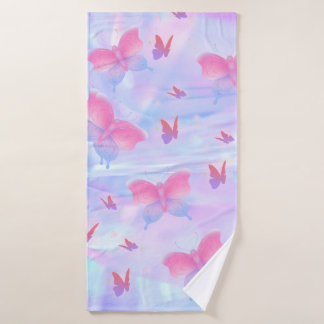 Banho Toalha da Banheira de Gradação Rosa e Roxa