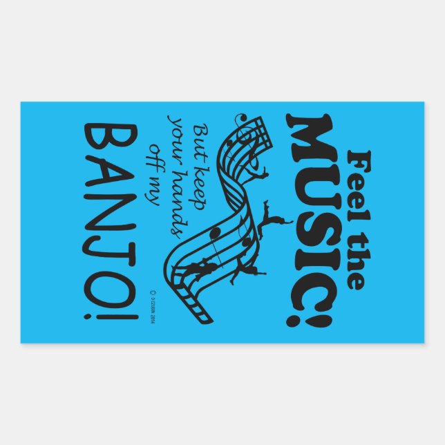 Banjo Sente O Adesivo Retangular De Música (Frente)