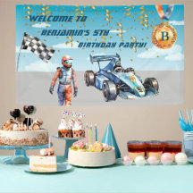 Banner 5 de Festa de aniversário do Tema de Corrid