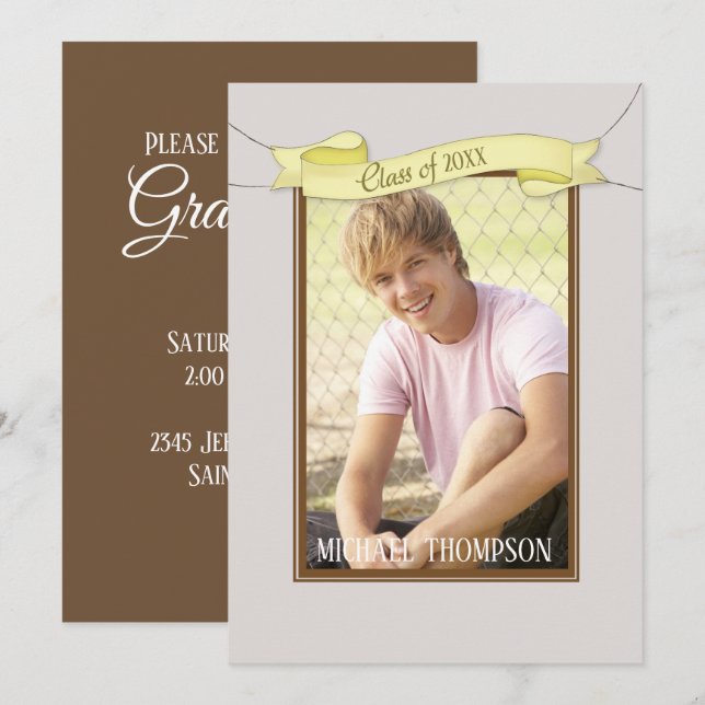 Banner 5" x 7", Convite de Formatura (Frente/Verso)