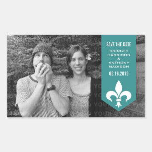 Banner aqua chic Flourish Salve os adesivos de dat