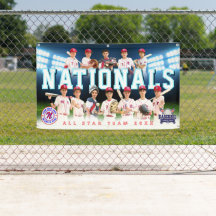 Banner Blue Baseball Team - Personalizado