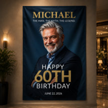 Banner de Aniversário de 60 Anos Homem Mito Lenda
