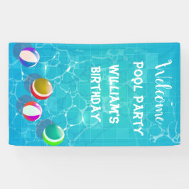 Banner de Aniversário do Partido Piscina de Boas-v