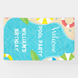 Banner de Aniversário do Partido Piscina de Boas-v