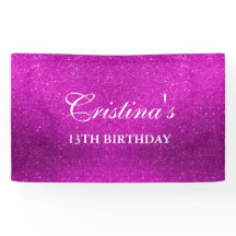 Banner de Aniversário Rosa Personalizado