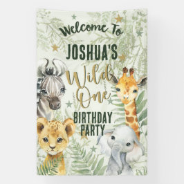 Banner de boas-vindas de animais Safari selvagens