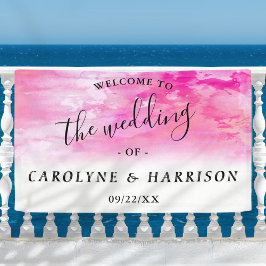 Banner de Boas-vindas do Casamento Ombre Watercolo