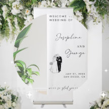 Banner de boas-vindas do casamento personalizado, 