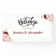 Banner de Casamento Floral Personalizado da Borgon