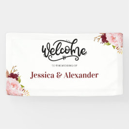 Banner de Casamento Floral Personalizado da Borgon