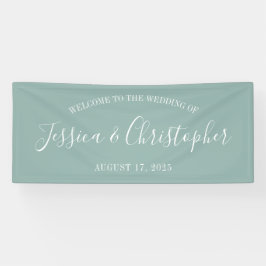 Banner de Casamento Personalizado Sólido Eucalyptu
