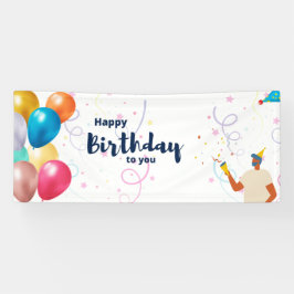 Banner de celebração de feliz aniversário