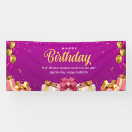 Banner de celebração de feliz aniversário