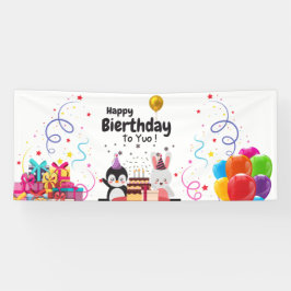 Banner de celebração de feliz aniversário