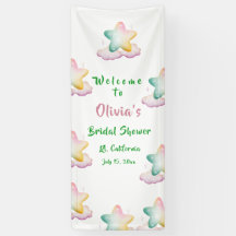 Banner de Chá de Noiva, Estrela Pastel Casamento C