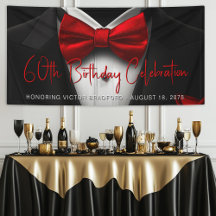 Banner de Festa de aniversário do Tuxedo preto ver