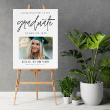 Banner de Formatura com Foto de Caligrafia Moderna