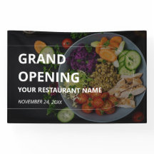 Banner de Grande Abertura do Restaurante de Foto P