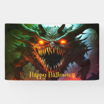 Banner de Halloween do Monstro Gigante