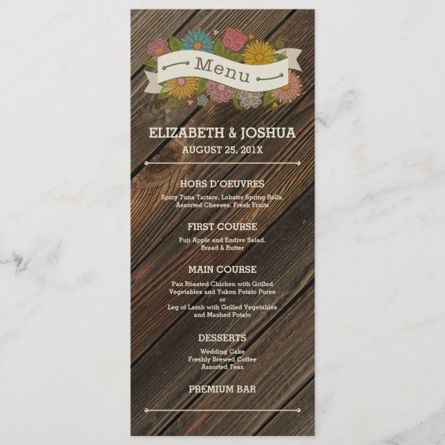 Banner de Menu Floral Rústico (Frente)