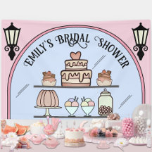 Banner de Padaria para Chá de Noiva Pink Parisian