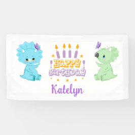 Banner de "Parabéns" do Dinossauro Personalizado