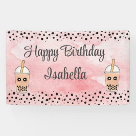 Banner de Plano de Aniversário de Boba Tea