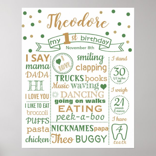 Banner de poster de sinal de primeira Festa de ani (Frente)