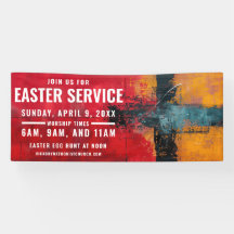 Banner de Tempo de Serviço de páscoa para Igrejas