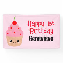 "Banner do Aniversário de criança do Cupcake, Todo