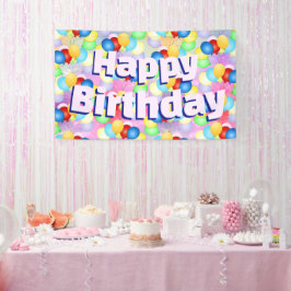 Banner dos Balões de Aniversário Festivos Brilhant
