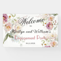 BANNER Elegant Floral Engagement Party Welcome