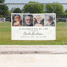 Banner Funeral de Texto Personalizado Moderno de 4