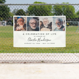 Banner Funeral de Texto Personalizado Moderno de 4