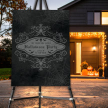 Banner gótico Aranha-do-céu Webs Halloween Bem-vin