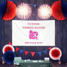 Banner Personalizado Floral Branco Vermelho | Aniv