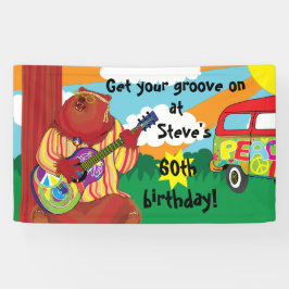Banner Personalizar Urso de Violão de Groovy