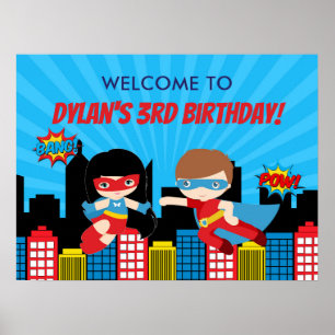 Banner Poster de boas-vindas da Festa de aniversár