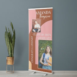 Banner Retrátil Abstrato Multi-Photo Classe de Graduação 2025