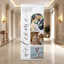 Boas-vindas ao casamento de fotos com script moder