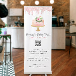 Banner Retrátil Bolo-Leve Coletor Glitter Drives QR Code Bakery Ca